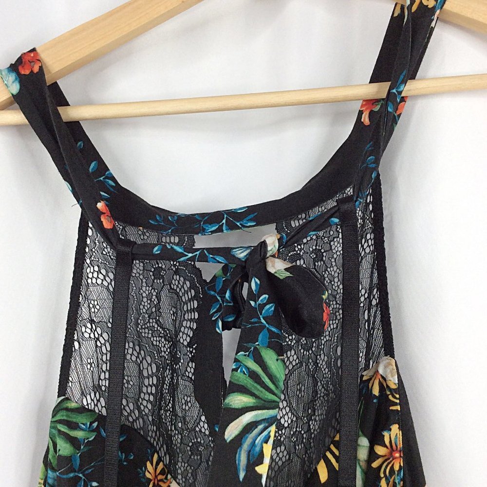 Cacique 22/24 2X High Neck Tank Night Gown Sleep Dress Lace Floral Lane Bryant - Picture 5 of 9